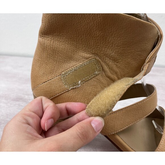 Eileen Fisher Women Size 8 Tan Leather Vero Cuoio Strappy Stack Heel Sandals - Picture 12 of 13
